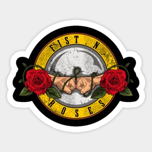 Fist and roses Sticker